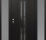 DIAMOND A8 64" X 80" BLACK/BLACK MIRRORED GLASS PANEL BLACK LHI WITH 2 SIDELITES FROSTED GLASS