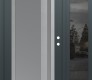 Modern Steel Front Door Diamond C15 48" x 80" anthracite/anthracite frosted Glass Panel stainless steel LHI with Sidelite mirrored Glass