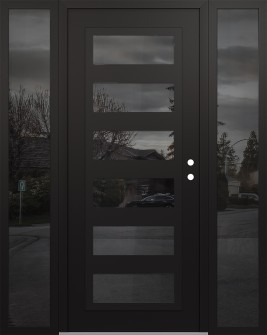 Diamond C9 68" x 80" black/black mirrored Glass Panel black LHI with 2 Sidelites mirrored Glass