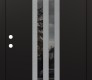 Modern Steel Front Door DIAMOND A8 36" X 80" BLACK/BLACK MIRRORED GLASS PANEL STAINLESS STEEL RHI