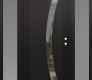 Modern Steel Front Door Diamond C4 64" x 80" black/black clear Glass Panel black LHI with 2 Sidelites frosted Glass