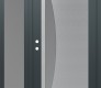 Modern Steel Front Door Diamond C13 48" x 80" anthracite/anthracite frosted Glass Panel stainless steel RHI with Sidelite frosted Glass