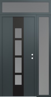 DIAMOND A10 52" X 96" ANTHRACITE/ANTHRACITE FROSTED GLASS PANEL BLACK LHI WITH SIDELITE AND TRANSOM FROSTED GLASS