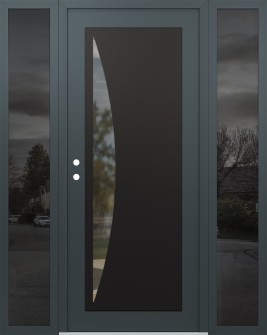 Diamond C13 68" x 80" anthracite/anthracite clear Glass Panel black RHI with 2 Sidelites mirrored Glass