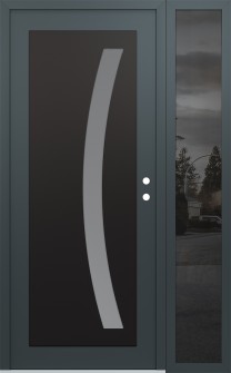Diamond C4 52" x 80" anthracite/anthracite frosted Glass Panel black LHI with Sidelite mirrored Glass