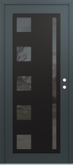 Diamond C3 36" x 80" anthracite/anthracite mirrored Glass Panel black LHI