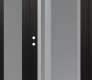 Modern Steel Front Door Diamond C15 48" x 80" black/white frosted Glass Panel stainless steel RHI with Sidelite frosted Glass