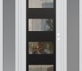 Modern Steel Front Door Diamond C2 64" x 80" white/white clear Glass Panel black LHI with 2 Sidelites frosted Glass