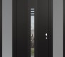 DIAMOND A5 64" X 96" BLACK/BLACK CLEAR GLASS PANEL BLACK RHI WITH 2 SIDELITES AND TRANSOM FROSTED GLASS