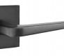 Modern Steel Front Door EMTEK ATHENA LEVER WITH SQUARE ROSETTE PRIVACY RH FLAT BLACK (US19) 5210