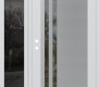 Modern Steel Front Door Diamond C6 50" x 80" white/white clear Glass Panel stainless steel RHI with Sidelite mirrored Glass