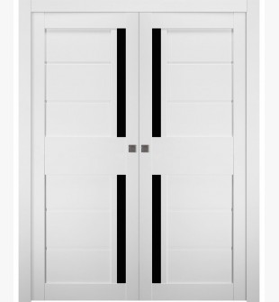 Esta Bl Vetro Bianco Noble Double pocket doors