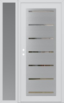 Diamond C11 52" x 80" white/white clear Glass Panel stainless steel RHI with Sidelite frosted Glass