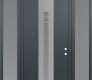 Modern Steel Front Door DIAMOND A4 60" X 96" ANTHRACITE/ANTHRACITE FROSTED GLASS PANEL STAINLESS STEEL LHI WITH 2 SIDELITES AND TRANSOM FROSTED GLASS