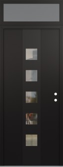 DIAMOND A13 36" X 96" BLACK/BLACK CLEAR GLASS PANEL BLACK LHI WITH TRANSOM FROSTED GLASS