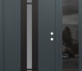 Modern Steel Front Door DIAMOND A4 48" X 80" ANTHRACITE/ANTHRACITE FROSTED GLASS PANEL BLACK LHI WITH SIDELITE MIRRORED GLASS