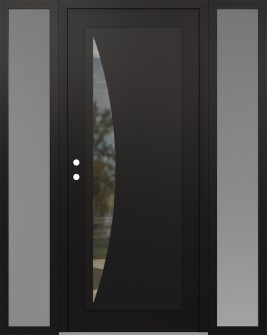 Diamond C13 60" x 80" black/black clear Glass Panel black RHI with 2 Sidelites frosted Glass