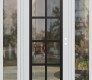 Modern Steel Front Door Diamond C16 60" x 80" white/white clear Glass Panel black LHI with 2 Sidelites clear Glass