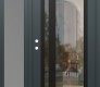 Modern Steel Front Door Diamond C15 52" x 80" anthracite/anthracite clear Glass Panel black RHI with Sidelite frosted Glass