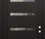 Modern Steel Front Door Diamond C7 36" x 96" black/black clear Glass Panel black LHI with Transom frosted Glass