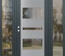 Modern Steel Front Door Diamond C10 68" x 80" anthracite/anthracite clear Glass Panel stainless steel RHI with 2 Sidelites clear Glass