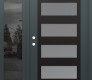 Modern Steel Front Door Diamond C9 50" x 80" anthracite/anthracite frosted Glass Panel black RHI with Sidelite mirrored Glass