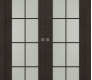 Avanti 8 Lite Vetro Black Apricot Modern Interior Double Pocket Doors by Belldinni