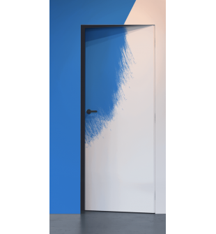 Primed Door Example For Painting In Blue Frameless