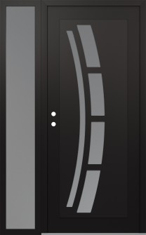 Diamond C12 50" x 80" black/white frosted Glass Panel black RHI with Sidelite frosted Glass