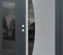 Modern Steel Front Door Diamond C13 50" x 80" anthracite/anthracite mirrored Glass Panel stainless steel RHI with Sidelite mirrored Glass