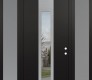 DIAMOND A1 60" X 96" BLACK/BLACK CLEAR GLASS PANEL STAINLESS STEEL RHI WITH 2 SIDELITES AND TRANSOM FROSTED GLASS