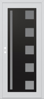 Diamond C3 36" x 80" white/white frosted Glass Panel black RHI