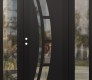 Modern Steel Front Door Diamond C12 68" x 80" black/black clear Glass Panel black RHI with 2 Sidelites clear Glass