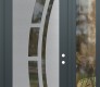 Modern Steel Front Door Diamond C12 48" x 96" anthracite/anthracite clear Glass Panel stainless steel LHI with Sidelite and Transom clear Glass