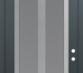 Modern Steel Front Door Diamond C14 36" x 96" anthracite/anthracite frosted Glass Panel stainless steel LHI with Transom clear Glass