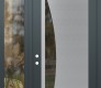 Modern Steel Front Door Diamond C13 48" x 96" anthracite/anthracite clear Glass Panel stainless steel RHI with Sidelite and Transom clear Glass