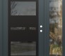 Modern Steel Front Door Diamond C10 50" x 80" anthracite/anthracite mirrored Glass Panel black LHI with Sidelite clear Glass