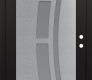 Modern Steel Front Door Diamond C12 36" x 80" black/white frosted Glass Panel stainless steel LHI