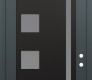 Modern Steel Front Door Diamond C3 36" x 96" anthracite/anthracite frosted Glass Panel black LHI with Transom frosted Glass