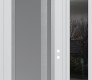 Modern Steel Front Door Diamond C15 52" x 96" white/white frosted Glass Panel stainless steel LHI with Sidelite and Transom mirrored Glass