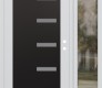 Modern Steel Front Door Diamond C8 50" x 80" white/white frosted Glass Panel black LHI with Sidelite clear Glass