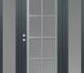 Modern Steel Front Door Diamond C16 64" x 80" anthracite/anthracite frosted Glass Panel stainless steel RHI with 2 Sidelites frosted Glass
