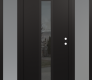 DIAMOND A11 64" X 80" BLACK/BLACK MIRRORED GLASS PANEL BLACK RHI WITH 2 SIDELITES FROSTED GLASS