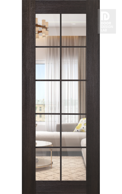 DOOR SLAB AVON 10 LITE CLEAR VERALINGA OAK 28" X 84" X 1 3/4" TEMPERED CLEAR GLASS