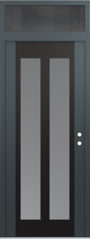 Diamond C14 36" x 96" anthracite/anthracite frosted Glass Panel black LHI with Transom mirrored Glass