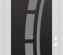 Modern Steel Front Door Diamond C12 36" x 96" white/white frosted Glass Panel black LHI with Transom mirrored Glass