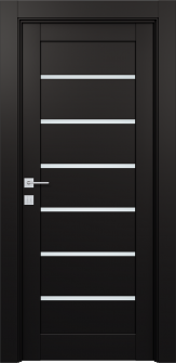 DOOR SLAB AVON 07-02 VETRO BLACK MATTE 36" X 84" X 1 3/4"