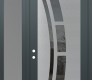 Modern Steel Front Door Diamond C12 52" x 96" anthracite/anthracite mirrored Glass Panel stainless steel RHI with Sidelite and Transom frosted Glass