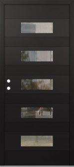 Diamond D5 36" x 80" black/black clear Glass Panel black RHI