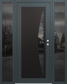 Diamond C13 64" x 80" anthracite/anthracite mirrored Glass Panel black LHI with 2 Sidelites mirrored Glass